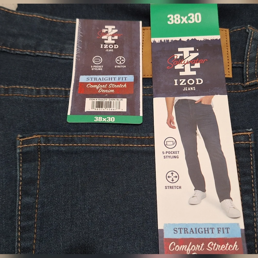 Izod Men's Straight Jeans - Picture 2 of 3